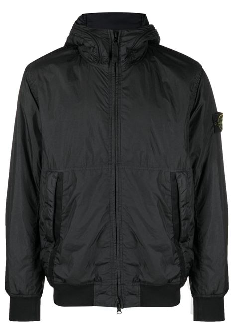 giacca nylon nera con zip e cappuccio classico STONE ISLAND | 791540823V0029